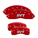 MGP 4 Caliper Covers Engraved Front & Rear SVT Red finish silver ch - 10017SSVTRD