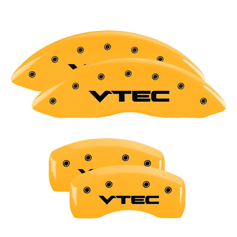 MGP 4 Caliper Covers Engraved Front & Rear Vtech Yellow finish black ch - 20201SVTCYL