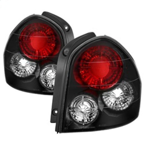 Spyder Hyundai Santa Fe 01-06 (01-04 Model use 3 Bulbs only)Euro Tail Lights Blk ALT-YD-HYSF01-BK - 5005359