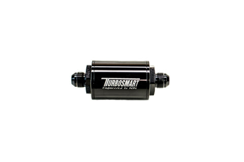 Turbosmart FPR Billet Inline Fuel Filter 1.75in OD 3.825in Length AN-6 Male Inlet - Black - TS-0402-1130