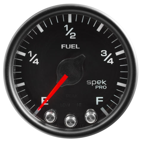 Autometer Spek-Pro Gauge Fuel Level 2 1/16in 0-270 Programmable Blk/Blk - P31232