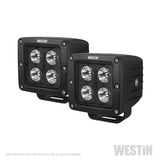 Westin HyperQ LED Auxiliary Lights 3in x 3in cube 20w Flood - Black - 09-12205B-PR