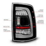 ANZO 09-18 Dodge Ram 1500 Sequential LED Taillights Black w/Switchback Amber Signal - 311471