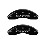 MGP Front set 2 Caliper Covers Engraved Front 2015/Civic Black finish silver ch - 20143FCIVBK