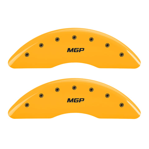 MGP 4 Caliper Covers Engraved Front & Rear MGP Yellow Finish Black Char 2017 Genesis G80 - 59001SMGPYL