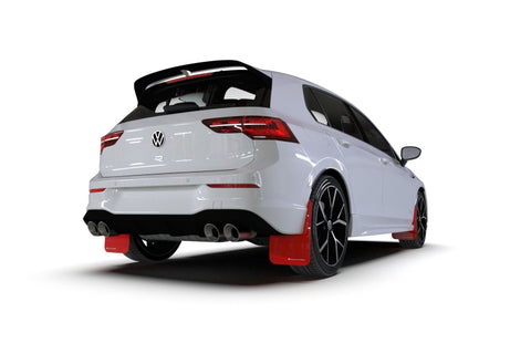 Rally Armor 2022 MK8 Volkswagen Golf GTI/R Black UR Mud Flap w/ Gray Logo - MF80-UR-BLK/GRY