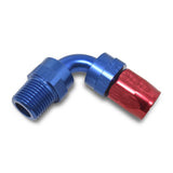 Russell Performance -12 AN Red/Blue 90 Deg Full Flow Swivel Pipe Thread Hose End (With 1/2in NPT) - 612130