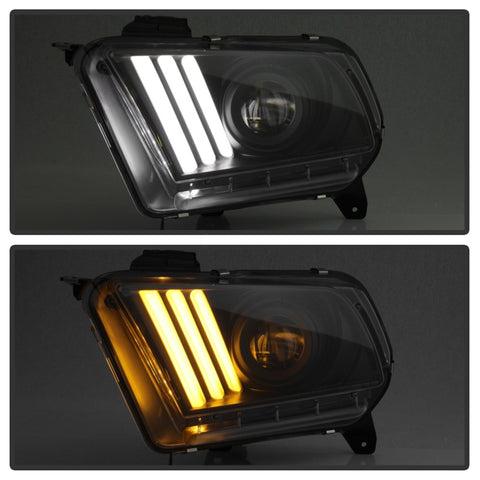 Spyder 10-13 Ford Mustang - Halogen - Projector Headlights - LED Signals -Black (PRO-YD-FM2010V2-BK) - 5085429