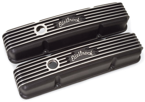 Edelbrock Valve Cover Classic Series Chevrolet 1959-1986 262-400 CI V8 Black - 41443