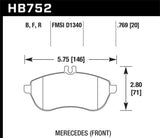 Hawk 12-15 Mercedes-Benz SLK250 / 12-15 Mercedes-Benz C250 HP+ Front Brake Pads - HB752N.769