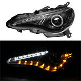 Spyder Scion FRS 12-14 Projector Headlights DRL LED Black PRO-YD-SFRS12-BK - 5075413