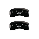 MGP 4 Caliper Covers Engraved Front Mustang Engraved Rear SN95/GT Black finish silver ch - 10224SMG1BK