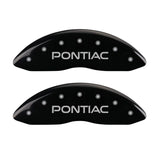 MGP 4 Caliper Covers Engraved Front Pontiac Engraved Rear G8 Black finish silver ch - 18011SPG8BK