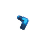 Russell Performance -8 AN to 1/4in NPT 90 Degree Flare to Pipe Adapter (Blue) - 660850