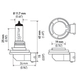 Hella Optilux XY Series H8 Xenon Halogen Bulb 12V 35W Fog Bulbs - Pair - H71071072