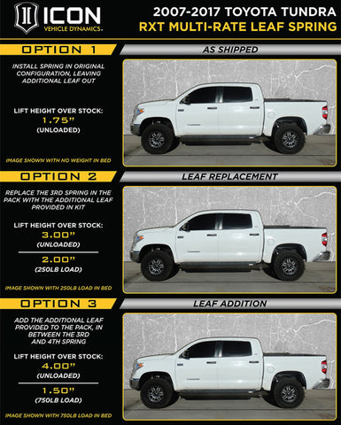 ICON 2007+ Toyota Tundra Multi Rate RXT Leaf Pack w/Add In Leaf - 158509