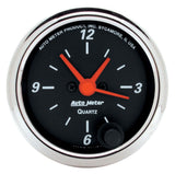 Autometer Designer Black 2-1/16in Analog 12 Hour Clock - 1484