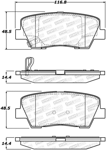 StopTech Street Select Brake Pads - 305.12840