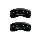 MGP 4 Caliper Covers Engraved Front & Rear Sonic Black finish silver ch - 14229SSNCBK