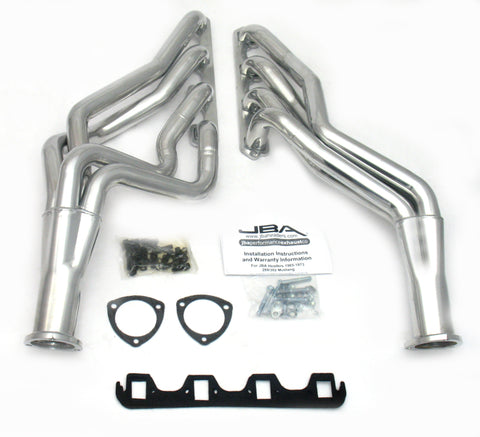 JBA 65-73 Ford Mustang 260-302 SBF 5 Speed T5/T56 1-3/4in Primary Silver Ctd Long Tube Header - 6611SJS