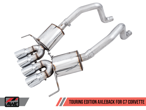 AWE Tuning 14-19 Chevy Corvette C7 Z06/ZR1 (w/o AFM) Touring Edition Axle-Back Exhaust w/Chrome Tips - 3015-42133