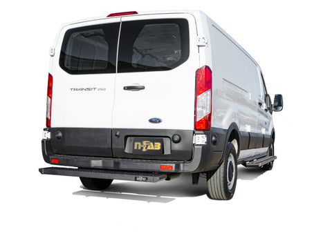 N-Fab Growler Fleet 2019 Ford Transit Van - Rear Door Step - Tex. Black - GFF19VR-TX