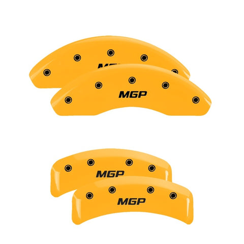 MGP 4 Caliper Covers Engraved Front & Rear MGP Yellow Finish Black Char 1997 Mazda Miata - 26058SMGPYL