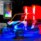 XK Glow XKchrome Advanced App Control LED Whip Light Kit for 4x4 Offroad UTV ATV 1x 48In 2nd Gen - XK-WHIPB-STA