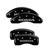 MGP 4 Caliper Covers Engraved Front & Rear Honda Black finish silver ch - 20220SHONBK