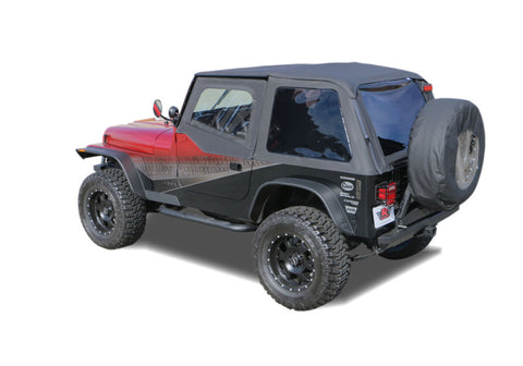 Rampage 1992-1995 Jeep Wrangler(YJ) Frameless Soft Top Kit - Black Diamond - 109435