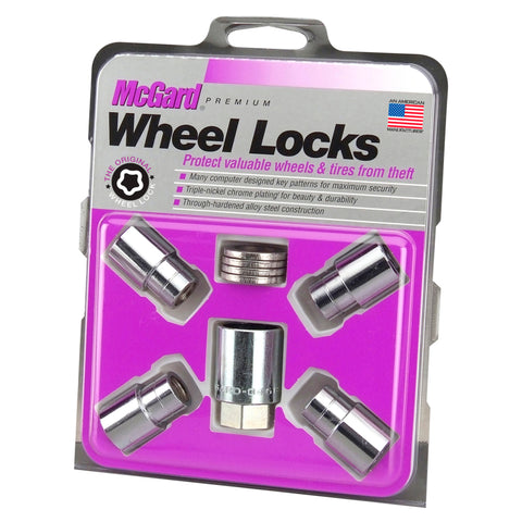 McGard Wheel Lock Nut Set - 4pk. (Reg. Shank Seat) M12X1.25 / 13/16 Hex / 1.38in. Length - Chrome - 21153