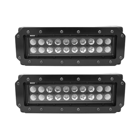 Westin HDX Flush Mount B-FORCE LED Light Kit (Set of 2) w/wiring harness - Black - 57-0035