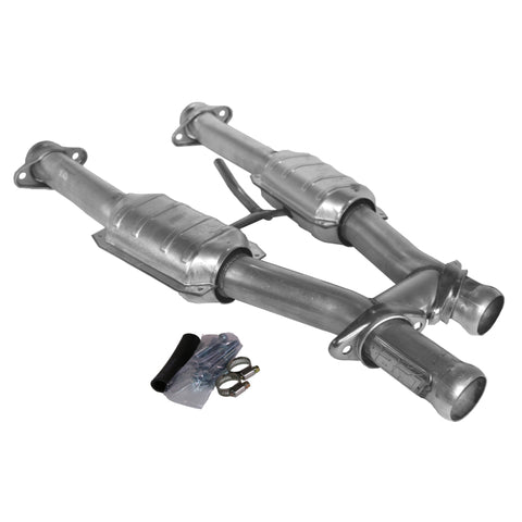 BBK 79-93 Mustang 5.0 Short Mid H Pipe With Catalytic Converters 2-1/2 For BBK Long Tube Headers - 1509