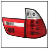 Spyder BMW E53 X5 00-06 4PCS Euro Style Tail Lights- Red Clear ALT-YD-BE5300-RC - 5000835