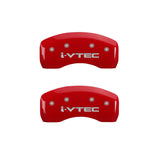 MGP 4 Caliper Covers Engraved Front & Rear i-Vtec Red finish silver ch - 20001SIVTRD