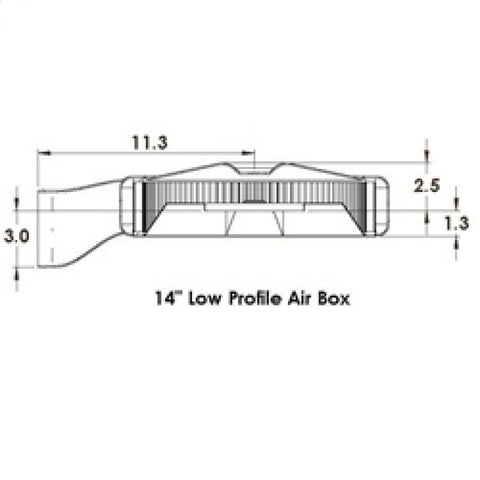 Spectre Low Profile Air Box 14in. OD x 5-13/32in. H / 135 Degree Inlet - Chrome - 98648