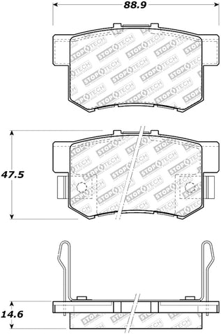 StopTech Street Select Brake Pads - Rear - 305.05360