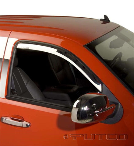 Putco 15-20 Ford F-150 - Super Crew / Super Cab / Reg Cab (Front Only) Element Chrome Window Visors - 480066