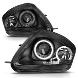 ANZO 2000-2005 Mitsubishi Eclipse Projector Headlights w/ Halo Black - 121332