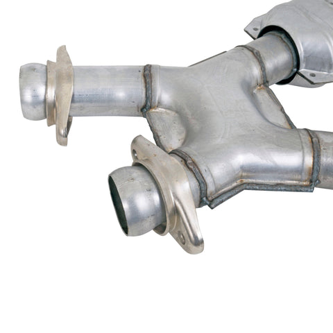 BBK 79-93 Mustang 5.0 Short Mid X Pipe w Catalytic Converters 2-1/2 For Automatic Long Tube Headers - 1810