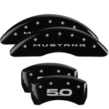 MGP 4 Caliper Covers Engraved Front 2015/Mustang Engraved Rear 2015/50 Black finish silver ch - 10201SM52BK