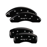 MGP 4 Caliper Covers Engraved Front & Rear SRT4 Black finish silver ch - 12127SSR4BK