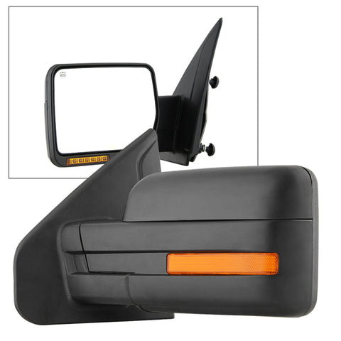 Xtune Ford F150 07-14 Power Heated Amber LED Signal OE Mirror Left MIR-03349EH-P-L - 9935336