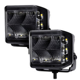 Go Rhino Xplor Blackout Series Cube LED Sideline Flood Light Kit (Surface Mount) 4x3 - Blk (Pair) - 750700321FCS