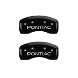 MGP 4 Caliper Covers Engraved Front & Rear Pontiac Black Finish Silver Char 2004 Pontiac GTO - 18029SPOPBK