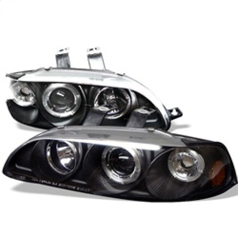 Spyder Honda Civic 92-95 2/3DR 1PC Projector LED Halo Amber Reflctr Blk PRO-YD-HC921P-23D-AM-BK - 5010841