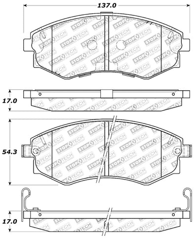 StopTech Performance 89-1/94 Nissan 240SX (w/ABS) 92-01/05-06 Hundai Elantra Front Brake Pads - 309.07000