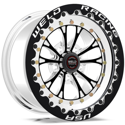Weld Vitesse 15x10 / 5x4.5 BP / 6.5in. BS Polished Wheel - Black Single Beadlock MT - 794P510212F