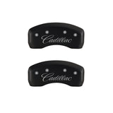 MGP 4 Caliper Covers Engraved Front & Rear Cursive/Cadillac Red finish silver ch - 35007SCADRD