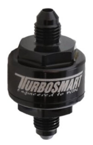 Turbosmart Billet Turbo Oil Feed Filter w/ 44 Micron Pleated Disc AN-3 Male Inlet - Black - TS-0804-1001
